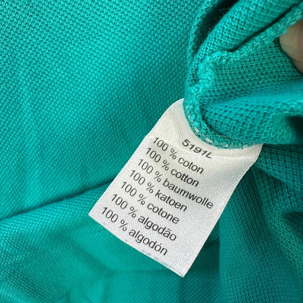 Lacoste Dayton Flyers Basketball Polo Shirt Mens 9 4XL Teal Green Pique Cotton - Picture 5 of 9